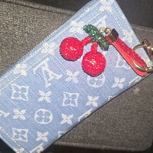 Cherry Blossom w/ Monogram Key & Card Holder Charm Wallet Set